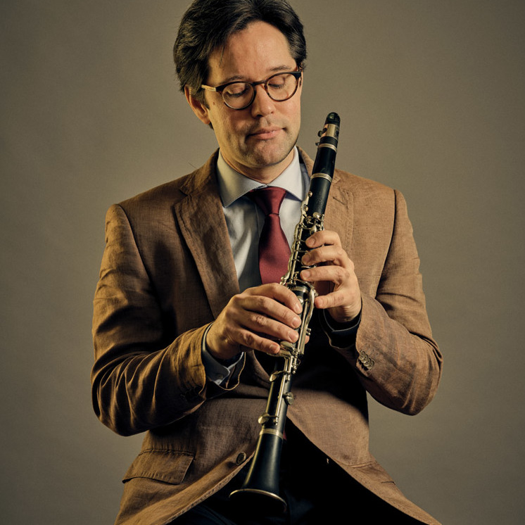 David Lukacs met zijn klarinet